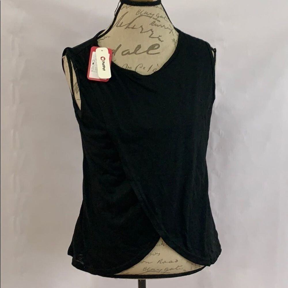 PATPAT BLACK CROSSOVER BLOUSE SIZE L